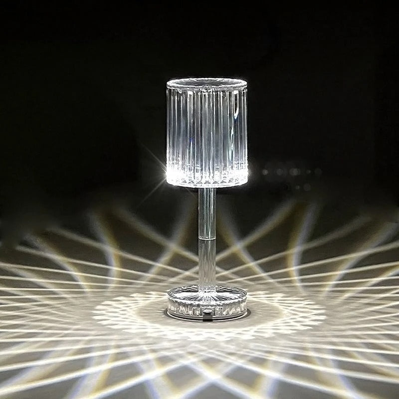 Round Diamond-Shaped LED Bedside Lamp with Aluminium Body