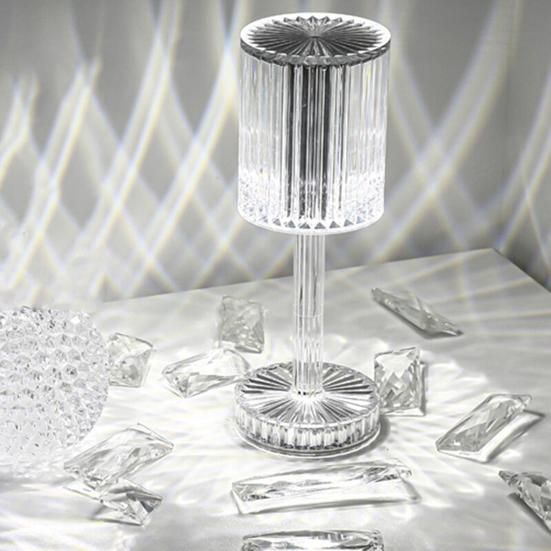 Round Diamond-Shaped LED Bedside Lamp with Aluminium Body