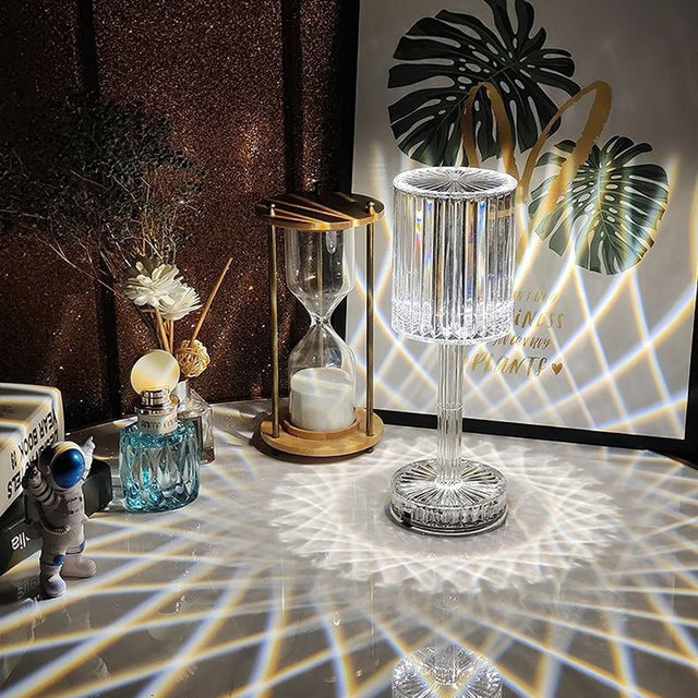 Round Diamond-Shaped LED Bedside Lamp with Aluminium Body