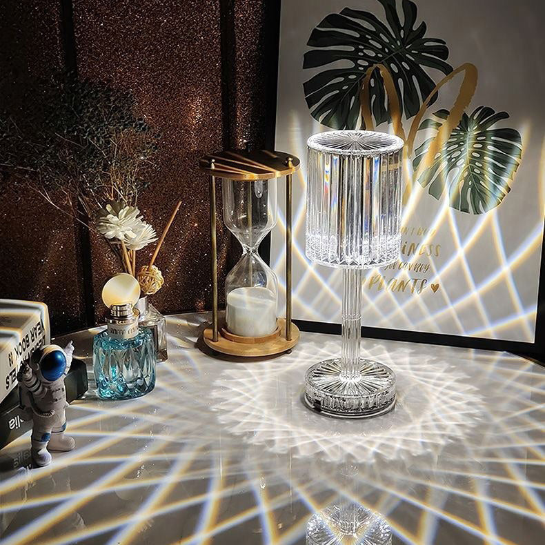 Round Diamond-Shaped LED Bedside Lamp with Aluminium Body