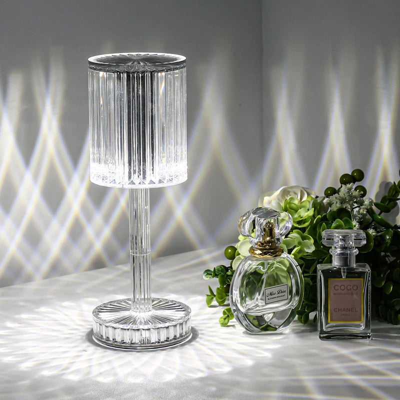 Round Diamond-Shaped LED Bedside Lamp with Aluminium Body