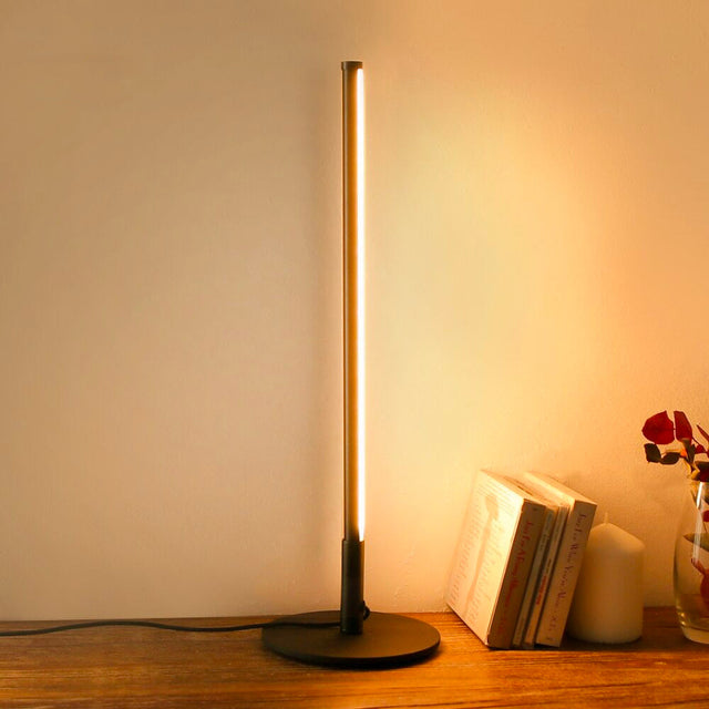 LED Black Bedside Lamp with Chic Glass Design and Soothing Glow