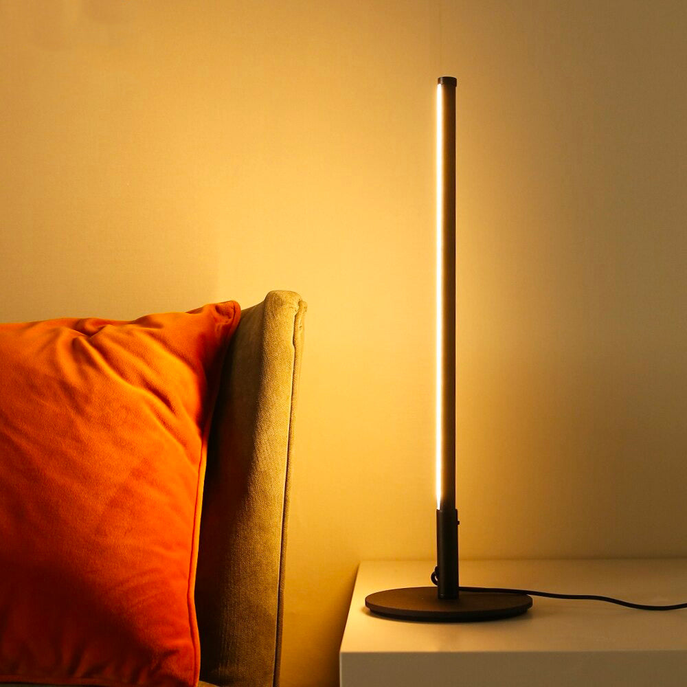 LED Black Bedside Lamp with Chic Glass Design and Soothing Glow