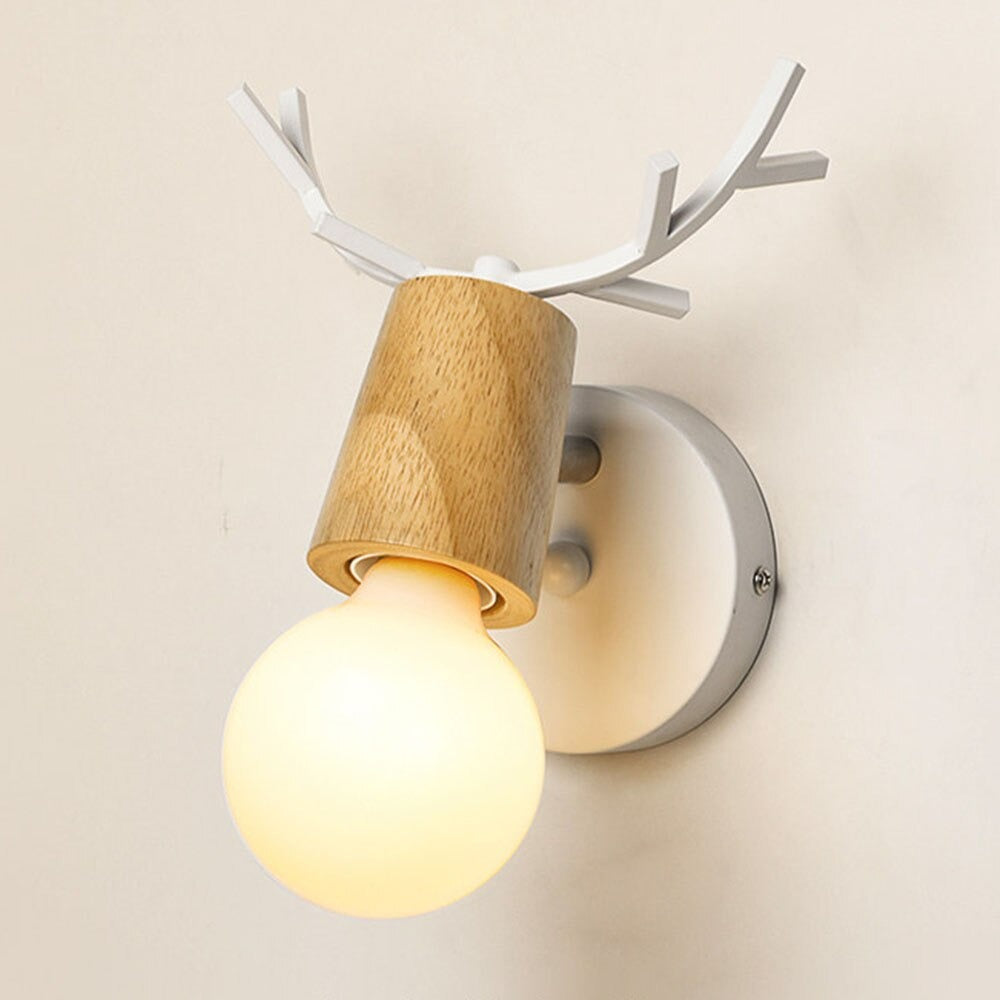 Deer Antler Wall Bedside Lamp Sconce in Nordic Style Design