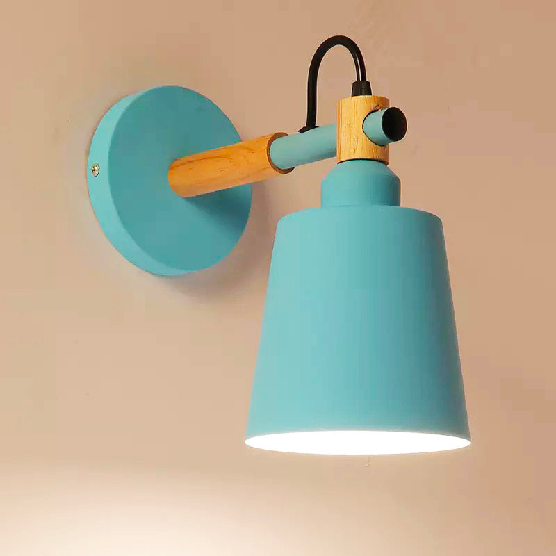 Nordic Wooden Wall Bedside Lamp with Touch Sensor LED