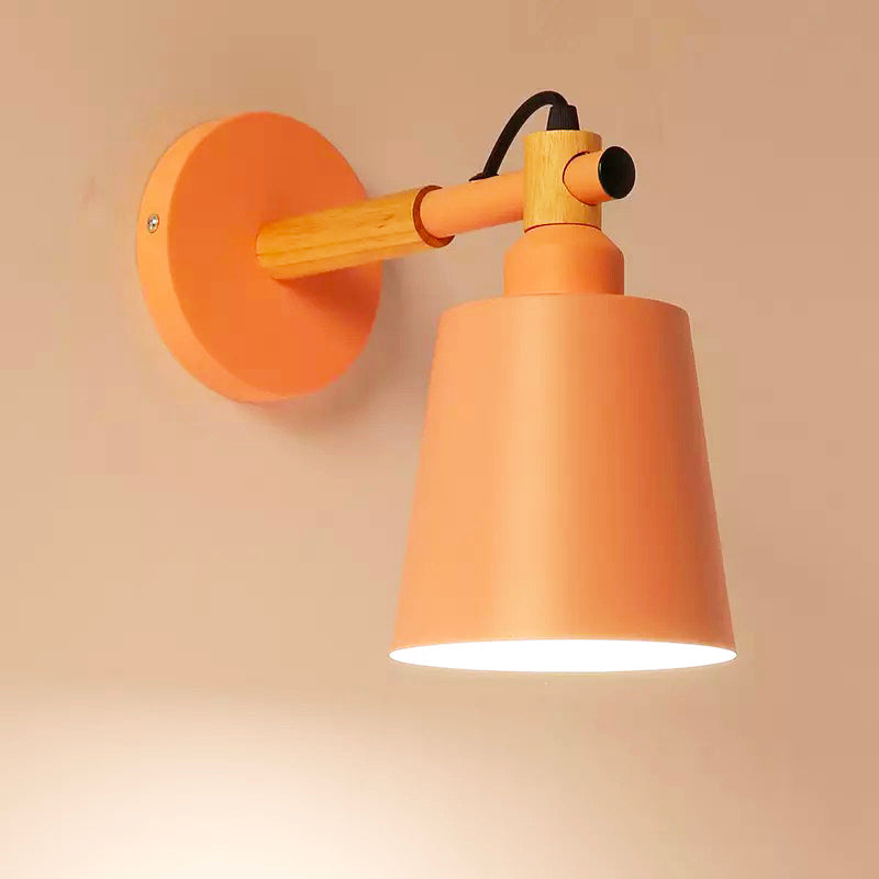 Nordic Wooden Wall Bedside Lamp with Touch Sensor LED