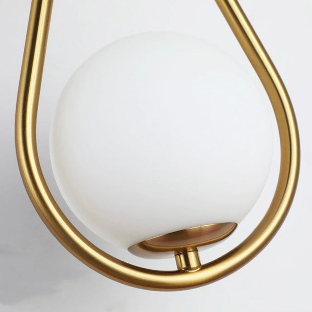 Golden Metal Ball Wall Bedside Lamp with USB Rechargeable Feature