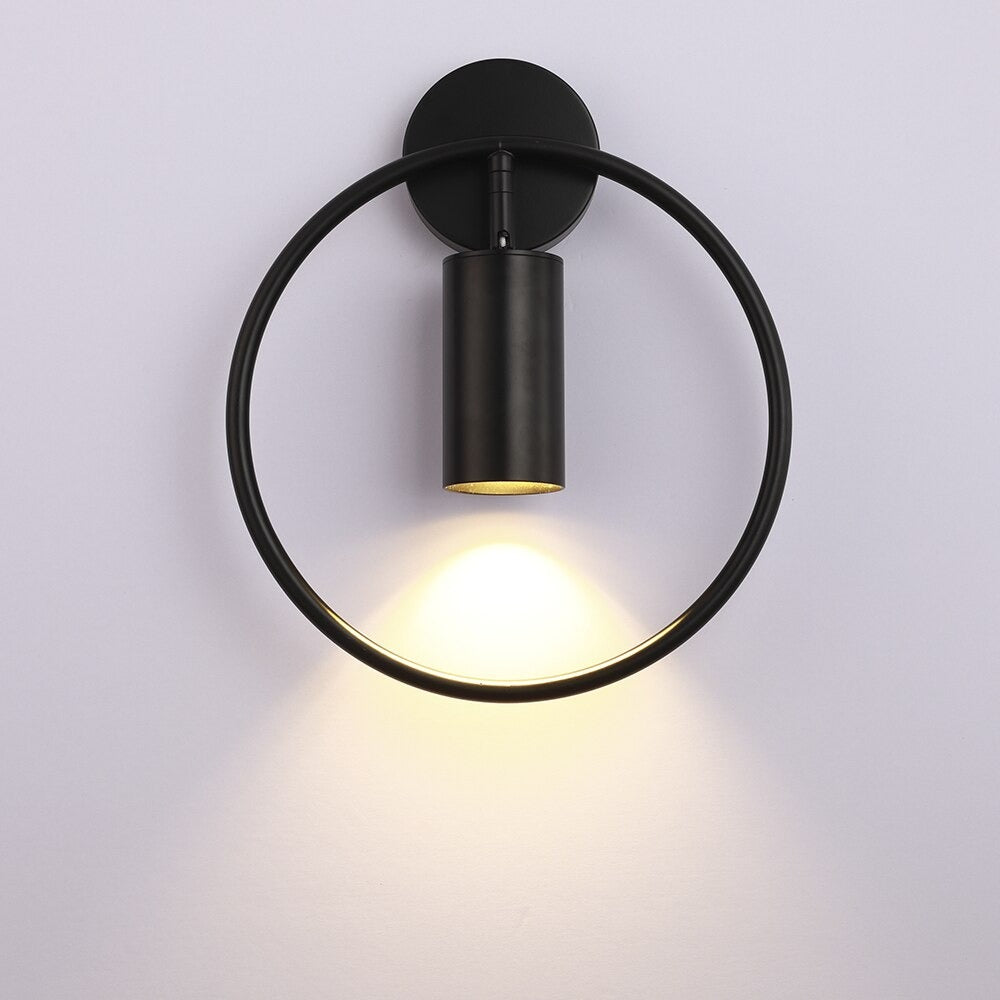 Design Circle Wall Bedside Lamp in Bronze or Black