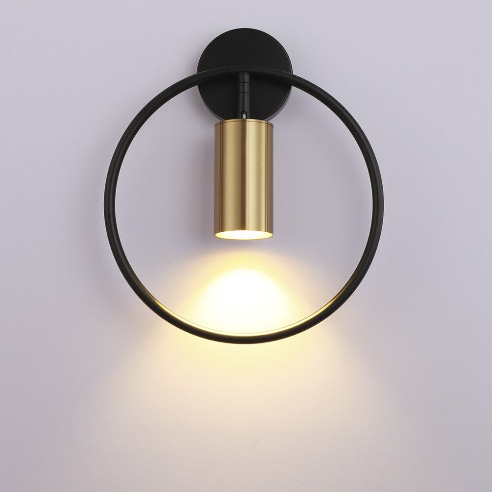 Design Circle Wall Bedside Lamp in Bronze or Black