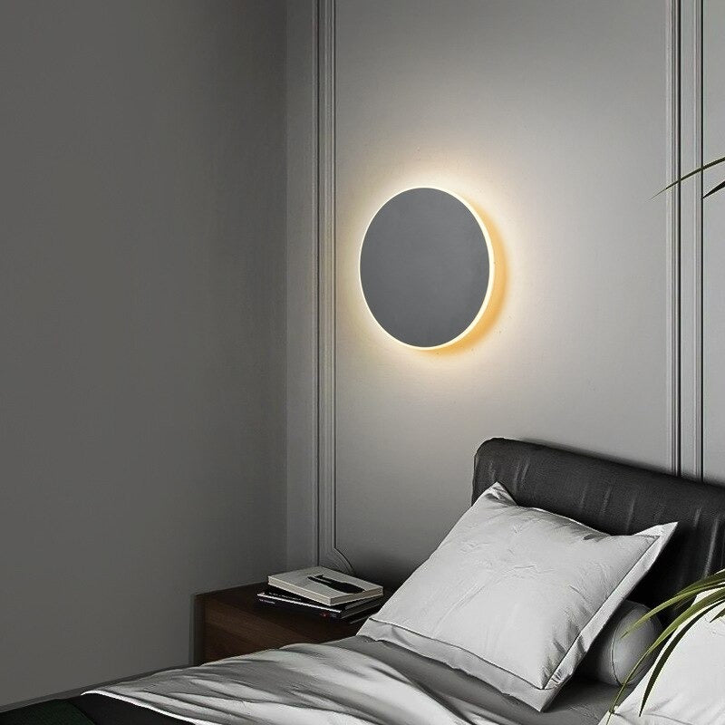 Minimalist Circular Wall Bedside Lamp with Touch Sensor