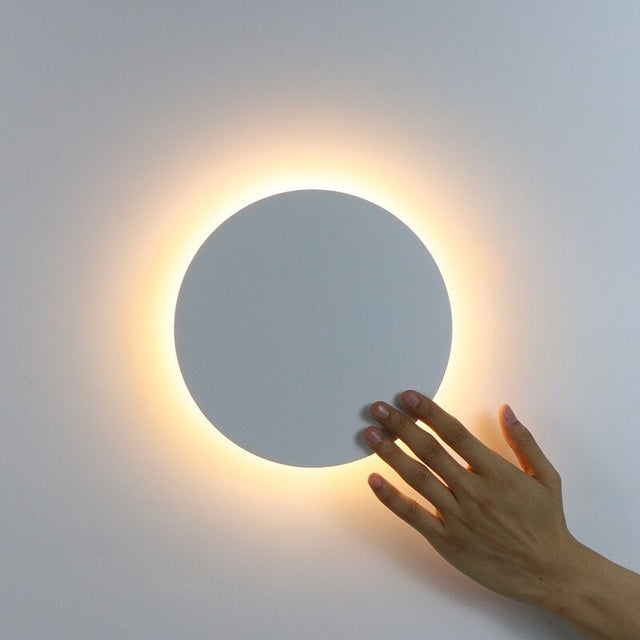 Minimalist Circular Wall Bedside Lamp with Touch Sensor