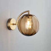Modern Design Ball-Shaped Wall Bedside Sconce Lamp in Smoked Glass