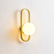 Circular Design Wall Bedside Lamp Sconce with Glass Ball Shade