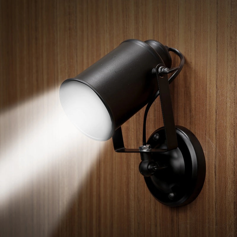 Vintage Industrial Wall Bedside Lamp with Metal Structure