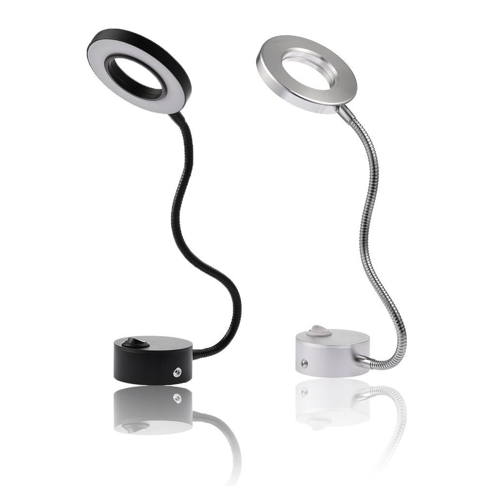 Round LED Wall Bedside Lamp with Flexible Design and Soft Light