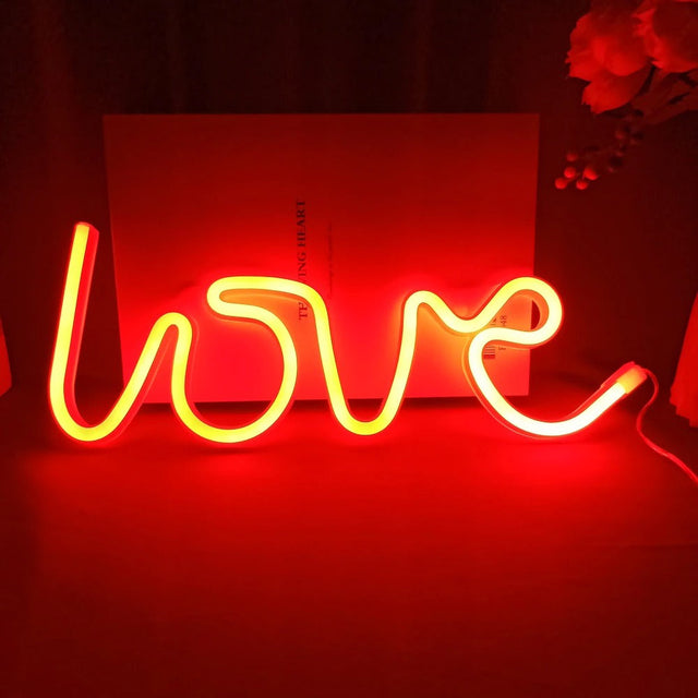 LOVE Neon Light Bedside Lamp with Touch Control and 8 Colors