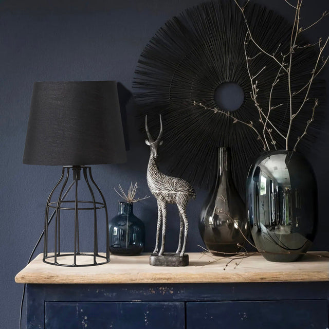 Black Metal Retro Bedside Lamp with Vintage Industrial Design