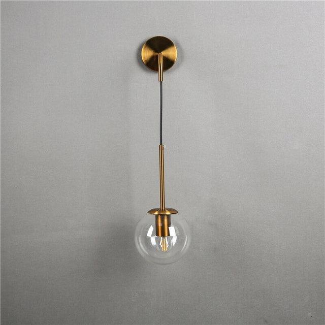Glass Hanging Wall Bedside Lamp with USB Rechargeable Feature