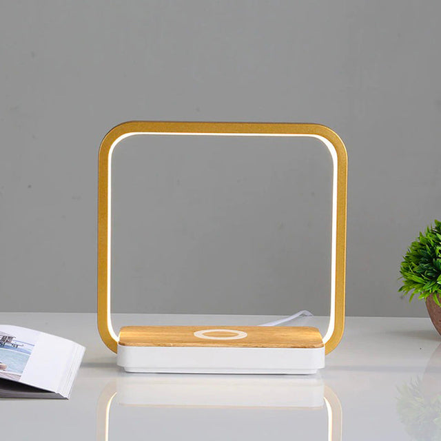 Touch-Sensitive Bedside Lamp with Wireless Charger and LED