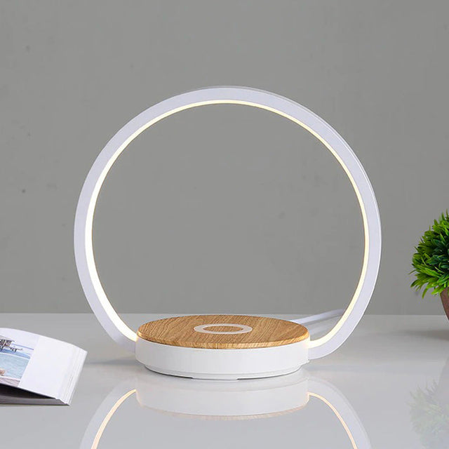Touch-Sensitive Bedside Lamp with Wireless Charger and LED