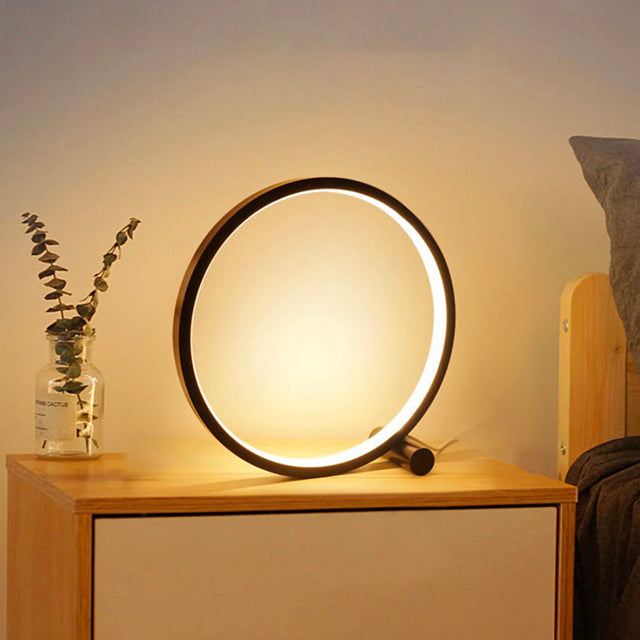 Modern Circular Touch-Sensitive Bedside Lamp with LEDs