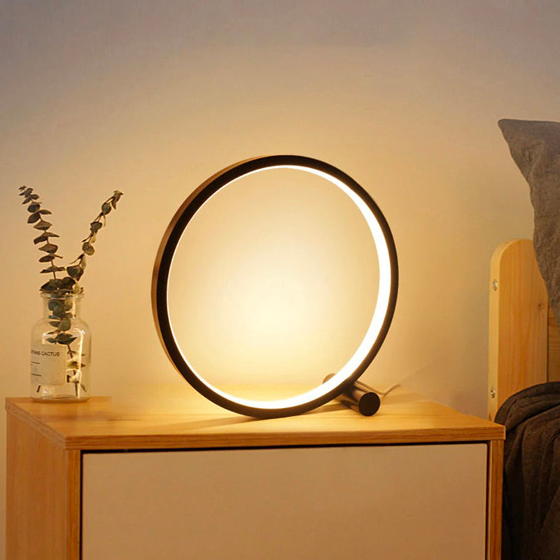 Modern Circular Touch-Sensitive Bedside Lamp with LEDs