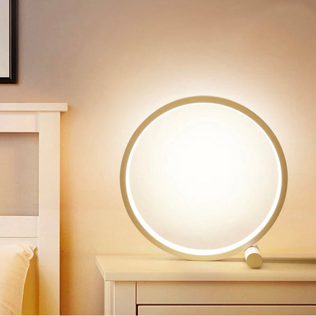 Modern Circular Touch-Sensitive Bedside Lamp with LEDs