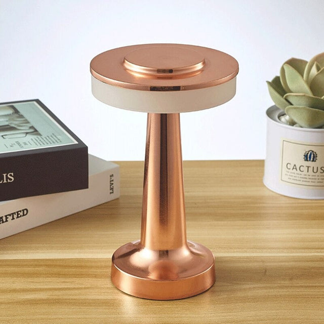 Saucer Touch-Sensitive LED Bedside Lamp in Retro Style