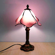 Pink Tiffany Vintage Bedside Lamp - Elegant Book Design