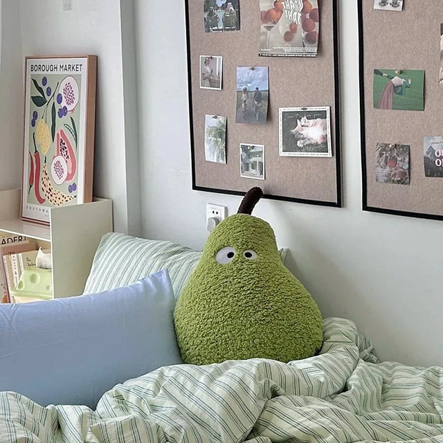 Large Plush Pear Sofa Cushion for Cozy Bedroom Decor