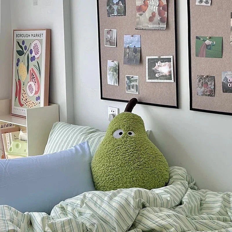 Large Plush Pear Sofa Cushion for Cozy Bedroom Decor