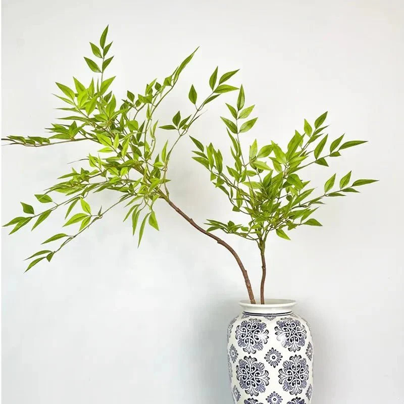 Large Two Forked Artificial Bamboo Plant - Tropical Style Decor