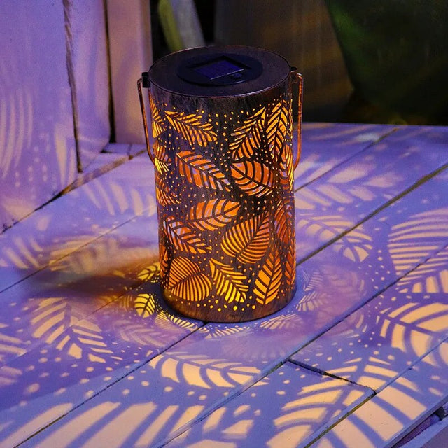 Luminous Leaf Lantern - Elegant Solar-Powered Design