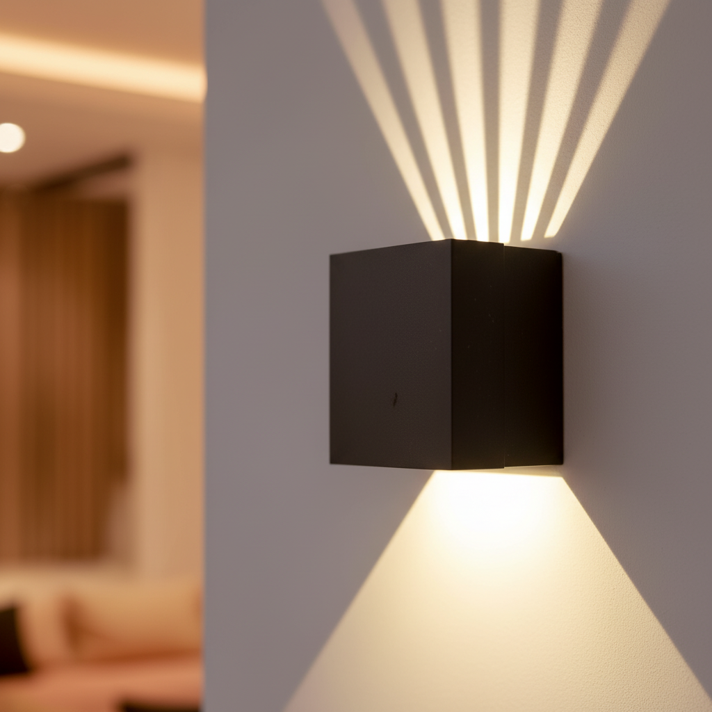 Lila - Waterproof Exterior Square Wall Light in Black