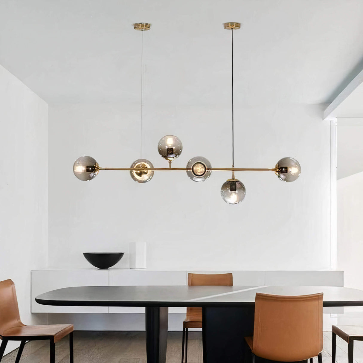 London Loft Bubble Chandelier – Minimalist Glass Globe Pendant Light