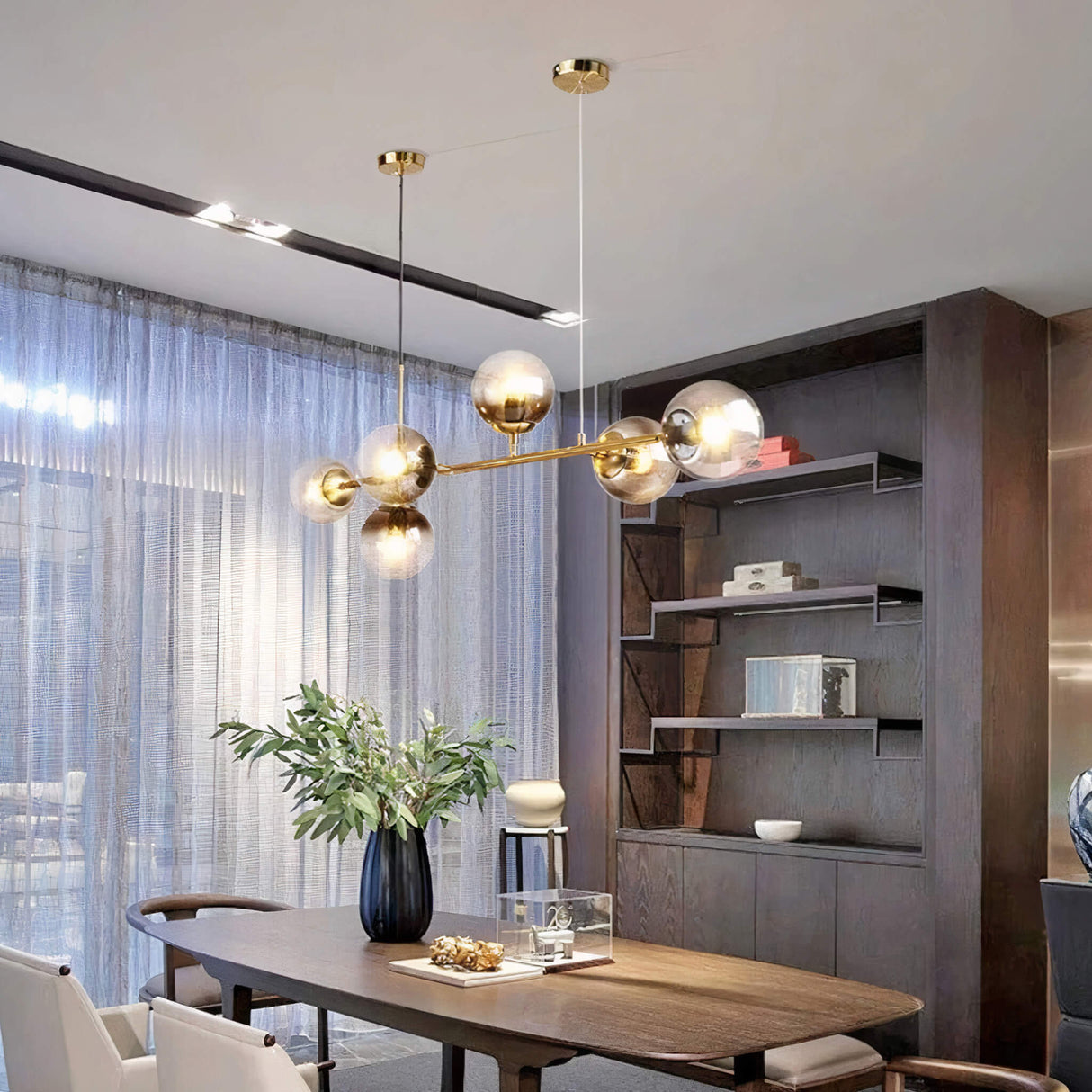 London Loft Bubble Chandelier – Minimalist Glass Globe Pendant Light