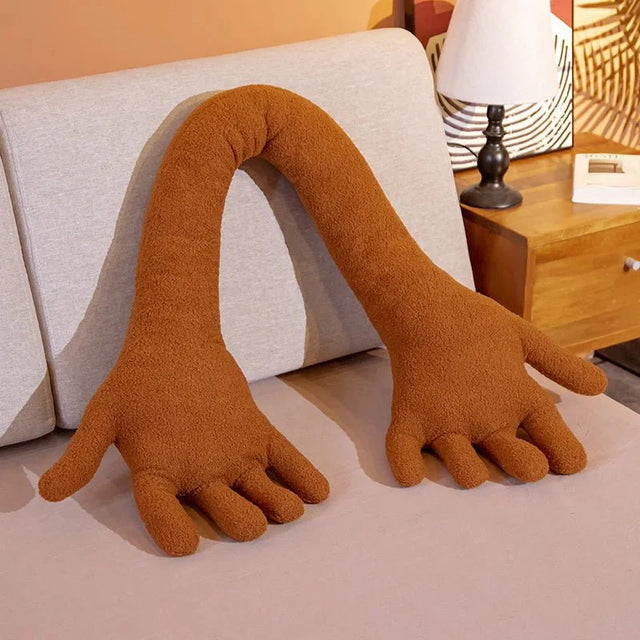 Long Arm & Hand Plush Cushion - Soft Velvet Fun Decor