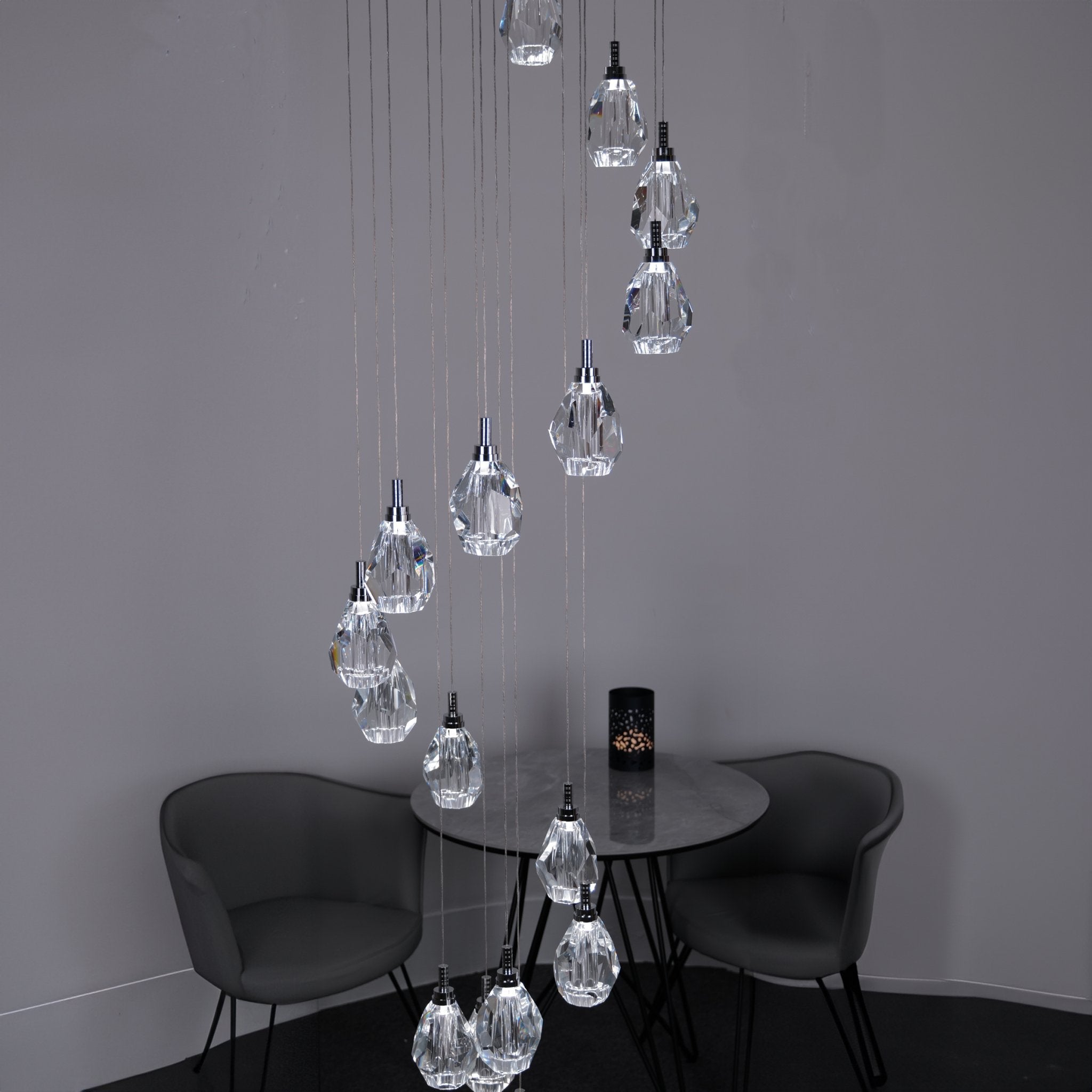 Luxe Light Crystals Chandelier – Luxury Dimmable Crystal Ceiling Light