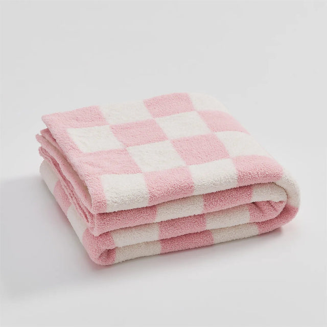 Luxurious Colourful Chequerboard Plaid Blanket for Cozy Comfort