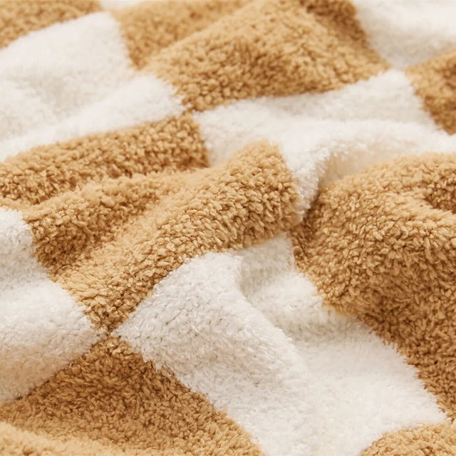 Luxurious Colourful Chequerboard Plaid Blanket for Cozy Comfort