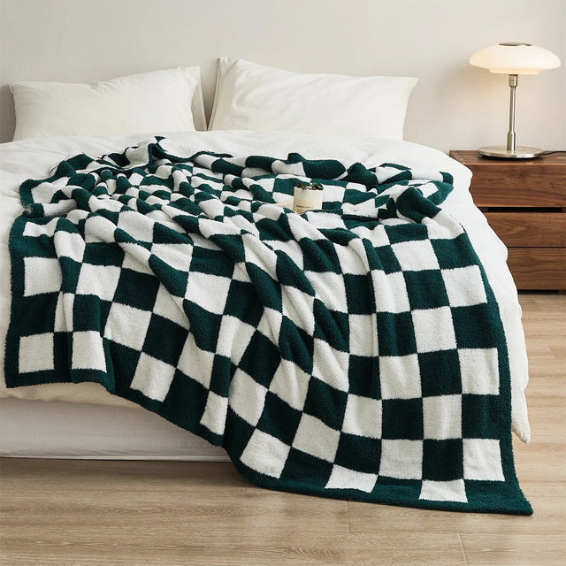 Luxurious Colourful Chequerboard Plaid Blanket for Cozy Comfort