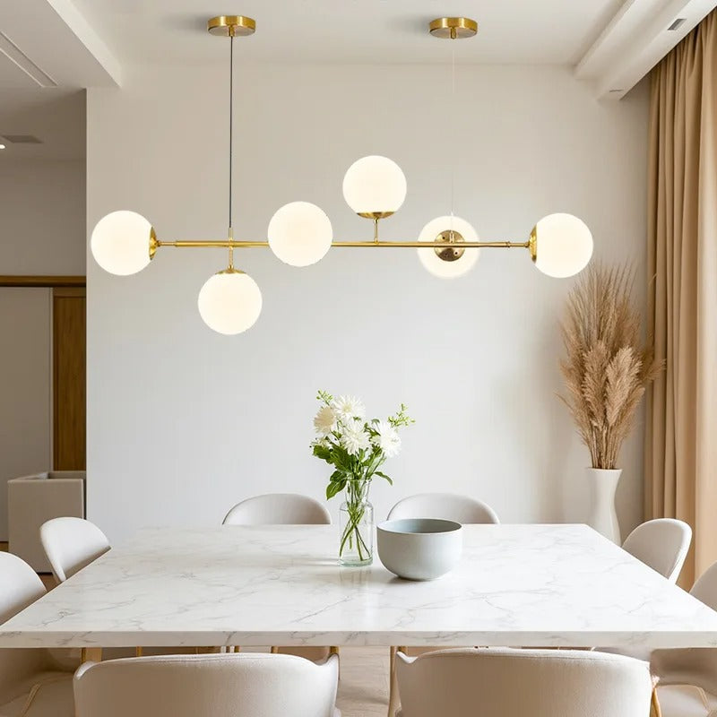 London Loft Bubble Chandelier – Minimalist Glass Globe Pendant Light