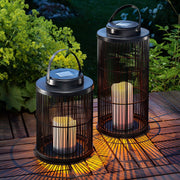Solar-Powered Woven Lantern – Rustic and Weather-Resistant Design