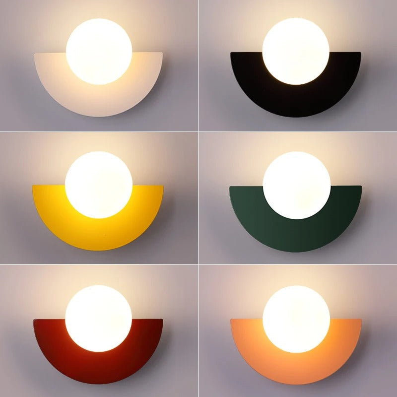 Modern Wall Sconce Light – Nordic Semicircle Design, 6 Colours