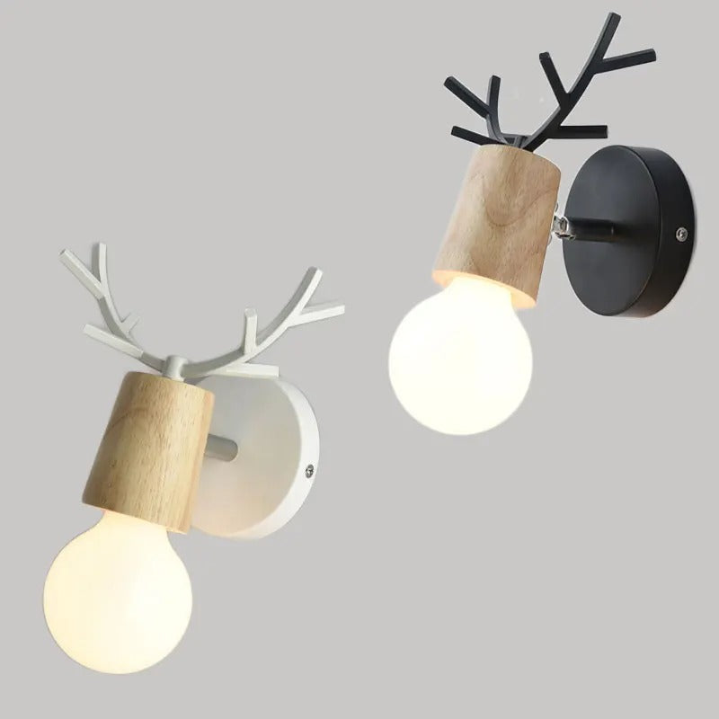 Deer Antler Wall Bedside Lamp Sconce in Nordic Style Design