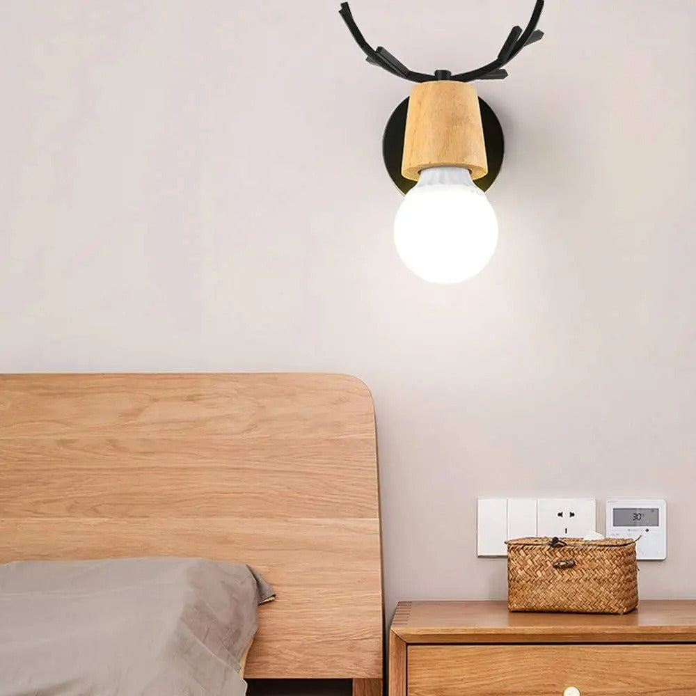 Deer Antler Wall Bedside Lamp Sconce in Nordic Style Design