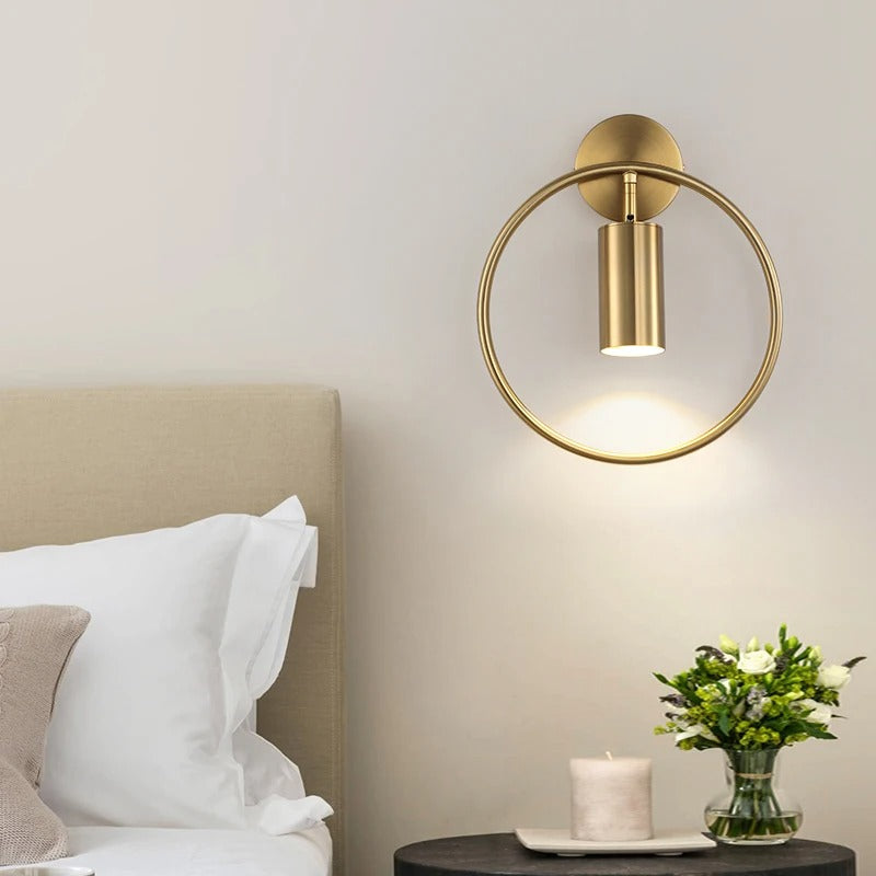 Design Circle Wall Bedside Lamp in Bronze or Black