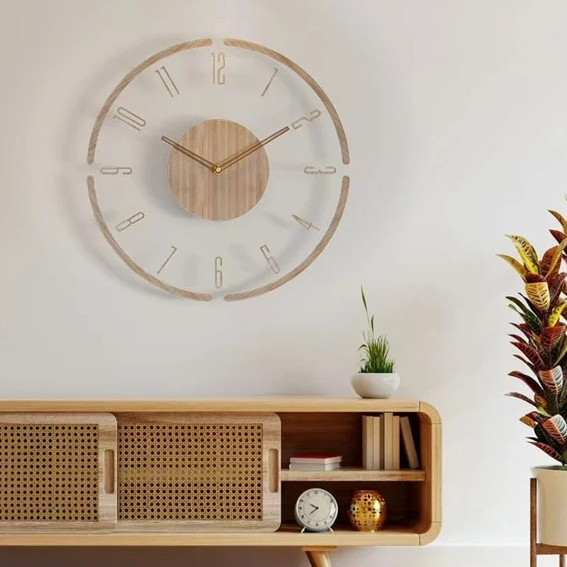 Nordic Wooden Wall Clock – Timeless Minimalism