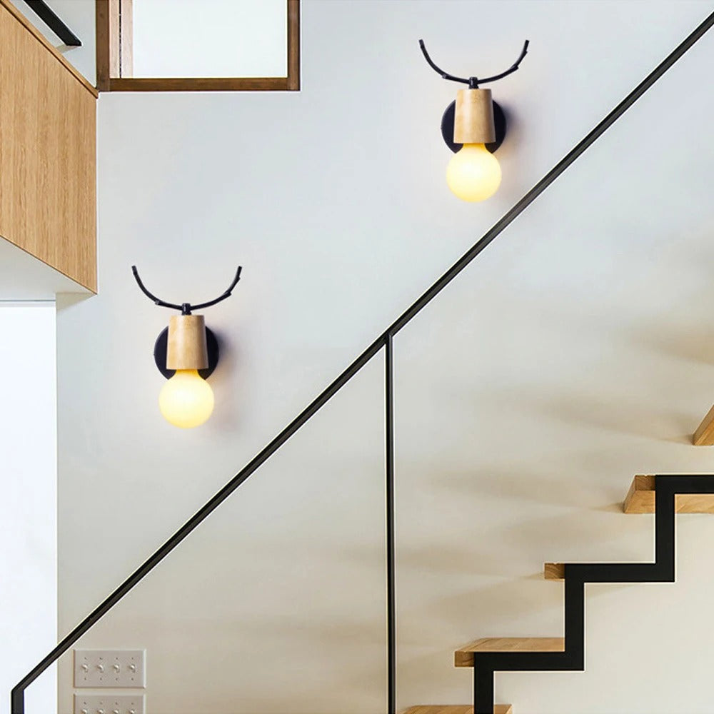 Deer Antler Wall Bedside Lamp Sconce in Nordic Style Design