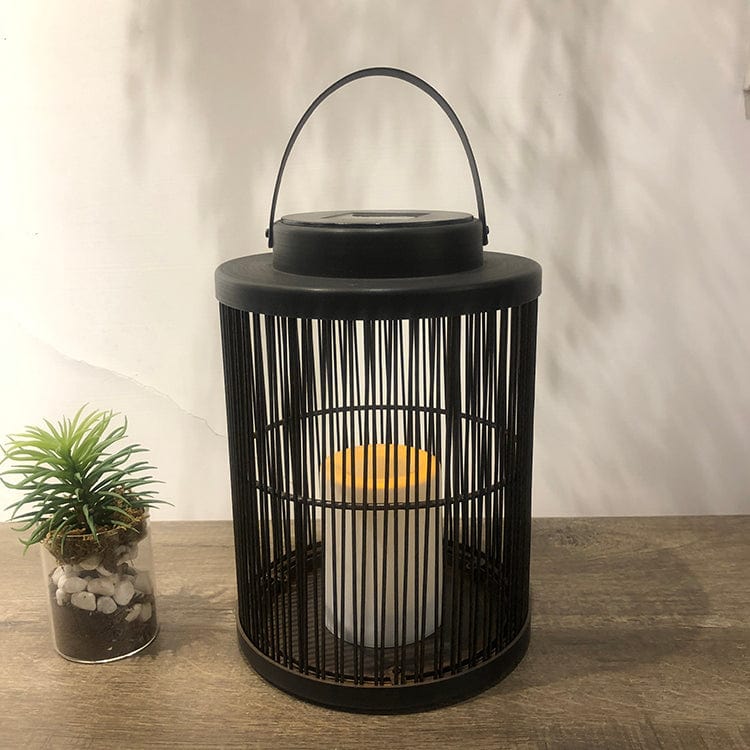 Solar-Powered Woven Lantern – Rustic and Weather-Resistant Design